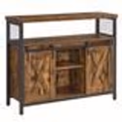 Buffet de cuisine - VASAGLE - LSC092B01 - Portes de grange coulissantes - Style industriel