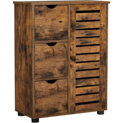Vasagle - Meuble de Salle de Bain avec 3 tiroirs, 2 étagères intérieures réglables en Hauteur, 60 x 30 x 80 cm, Marron Rustique