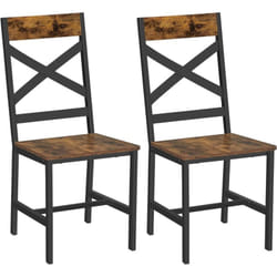 Songmics - Chaises de Salle à Manger, Lot de 2, Sièges de Cuisine, Cadre en Acier, Ergonomique, Style Industriel, pour Salon, Cuisine, Marron