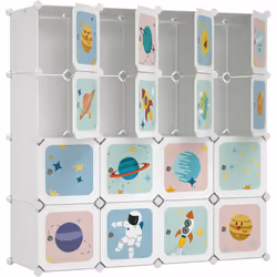 1.Faites-leur une garde-robe de rêve : 16 cubes avec des fusées colorées, des astronautes et des planètes viennent donner vie ...