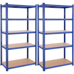 Songmics - Lot de 2, Rayonnage Étagères charge lourde métallique,200 x 100 x 50cm - Bleu GLR050Q02