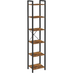 VASAGLE Bibliothèque 6 Niveaux, Étagère Livres, Meuble de Rangement ouvert, pour Bureau, Salon, Chambre, 30 x 40 x 186 cm, Marron
