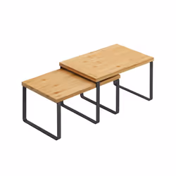 Songmics KCS02NB, Étagère, Autonome, Bambou, Métal, Noir, Naturel, Cuisine, Bureau, 15 kg