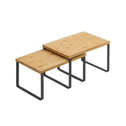 Songmics KCS02NB étagères Étagère Autonome Bambou, Métal Noir, Naturel