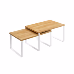 Songmics KCS02NW, Étagère, Autonome, Bambou, Métal, Naturel, Blanc, Cuisine, Bureau, 15 kg