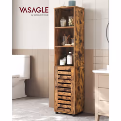 Description générale Cette armoire haute au design rustique est idéale pour optimiser l'espace dans votre salle de bain, cuis ...