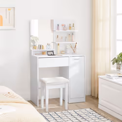 Vasagle RDT119W01 coiffeuse et ensemble de coiffeuses pour chambre à coucher