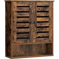 Vasagle - Armoire Murale pour Salle de Bain, Compartiment Ouvert, étagère réglable en Hauteur, 60 x 20 x 70 cm, Marron Rustique