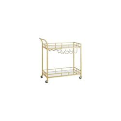 Vasagle - Desserte pour Boissons, Chariot à roulettes, Meuble de Cuisine, 2 Niveaux en Verre Réfléchissant, avec Porte-Bouteilles, Porte-Verres, pour