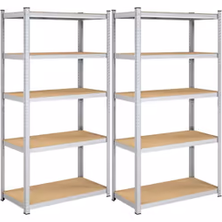 Description générale Optimisez votre espace de rangement avec ces deux étagères de garage robustes. Idéales pour organiser vo ...