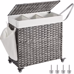 Description générale Le panier à linge avec couvercle est conçu pour faciliter le rangement et le tri de vos vêtements. Grâce ...