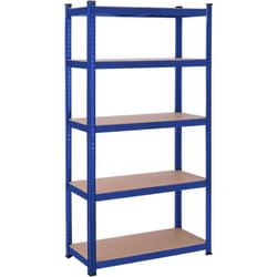 Rayonnage Étagère à 5 niveaux, 180 x 90 x 40cm, charge totale 875 kg (175 kg/niveau) - Bleu GLR040Q01