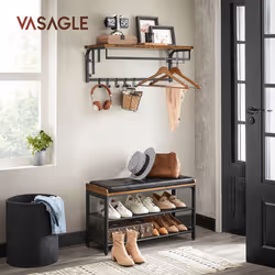 Vasagle LCR102B01 cintre Noir, Bois