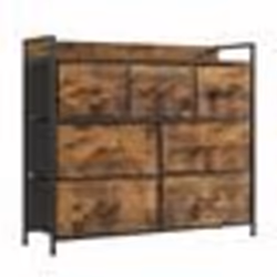 Commode de chambre avec 7 Tiroirs en Tissu - Style Industriel - Marron Rustique et Noir - SONGMICS