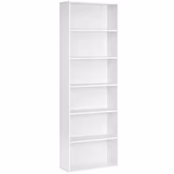 Bibliothèque VASAGLE - Étagère de Rangement 6 Niveaux - Blanc - Meuble de Salon