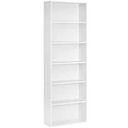 Bibliothèque VASAGLE - Étagère de Rangement 6 Niveaux - Blanc - Meuble de Salon