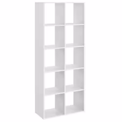 Bibliothèque VASAGLE - Étagère de Rangement 10 Compartiments - Blanc LBC168T14