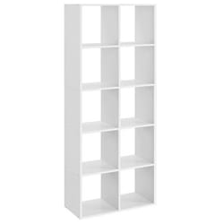 Bibliothèque VASAGLE - Étagère de Rangement 10 Compartiments - Blanc LBC168T14