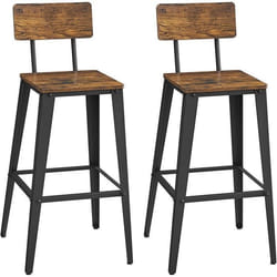 Tabouret Bar Industriel - VASAGLE - Lot de 2 - Marron rustique - Noir - Cadre en Acier