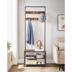 Description générale Ce portant à vêtements 3-en-1 est un meuble multifonctionnel, idéal pour votre entrée ou dressing. Il di ...