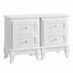 Lot de 2 Tables de chevet VASAGLE avec 2 tiroirs Pieds en bois massif Couleur blanche