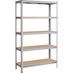 Étagères  à 5 Niveaux 200 x 120 x 60 cm Capacité 875 kg Planches Réglables Argent