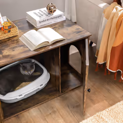 Feandrea PCL002X01 bac à litière pour chiens et chats Chat Toilettes couvertes pour animaux de compagnie Marron