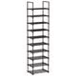 Étagère à Chaussures - SONGMICS - 10 Niveaux - Noir - Meuble de Rangement Polyvalent