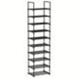Étagère à Chaussures - SONGMICS - 10 Niveaux - Noir - Meuble de Rangement Polyvalent