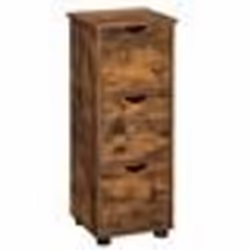 Meuble de Salle de Bain à 3 tiroirs VASAGLE - Marron Rustique - 30 x 30 x 80 cm - Colonne