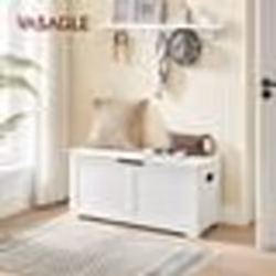 Coffre de Rangement Intérieur VASAGLE - Style Grange - 100 x 40 x 46 cm - Blanc