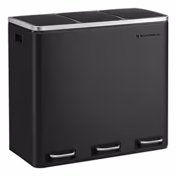 Songmics LTB54BK, 54 L, Rectangulaire, Acier, Noir, Polypropylène (PP), Pédale