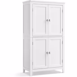 Caractéristiques produit : Petit meuble de rangement 4 portes blanc. Dimensions produit : Longueur 60 cm x largeur 30 cm x Ha ...