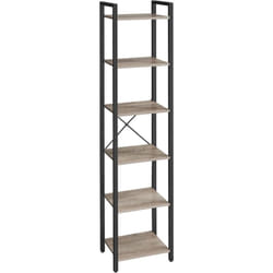 Songmics - vasagle Bibliothèque 6 Niveaux, Étagère Livres, Meuble de Rangement Ouvert, pour Bureau, Salon, Chambre, 30 x 40 x 187,5 cm, Grège