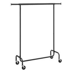 Songmics - Portant à Vêtements avec Roulettes, Tringle Extensible pour Charge Lourde, Capacité de Charge 130 kg, Porte-manteau pour Vêtements, en
