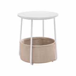 Songmics LET223W10, Table basse, Forme arrondie, 4 pieds, Blanc