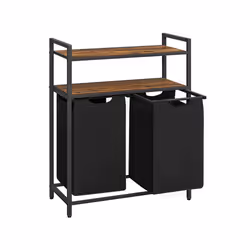 Vasagle BLH211B01, 92 L, Rectangulaire, Panneaux MDF, Oxford, Acier, Noir, Marron, 730 mm, 330 mm