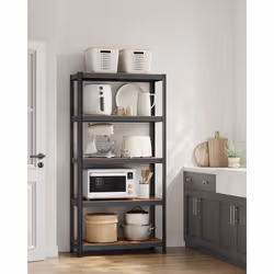 Songmics GLR040B11 étagères Étagère Autonome Panneau aggloméré, Acier Noir, Marron