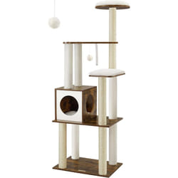Feandrea Arbre à Chat, Tour de Jeux Moderne 165 cm, avec 9 Griffoirs, Coussins Lavables et Amovibles, Plate-forme, Niche, Meuble pour Chats