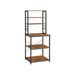 Vasagle KKS024B01 étagères Étagère Autonome Tableau à particules, Acier Noir, Bois