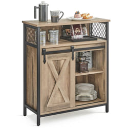 Meuble de Rangement, Buffet, 70 x 30 x 80 cm, Étagère Réglable, Compartiment Ouvert, Style Campagnard, Marron Boisé et Noir