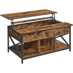 Songmics - vasagle Table Basse, Table de Salon avec Plateau Relevable, avec Rangement Ouvert et Compartiment Caché, Barres en Forme de x, 60 x 100 x