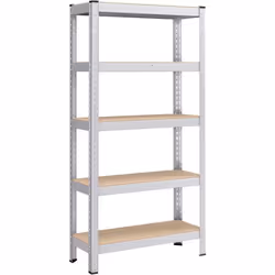 SONGMICS - Étagère Charge Lourde à 5 Niveaux - Argent - 30 x 75 x 150 cm - Capacité 650 kg