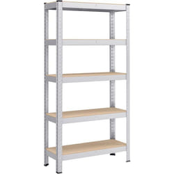 SONGMICS - Étagère Charge Lourde à 5 Niveaux - Argent - 30 x 75 x 150 cm - Capacité 650 kg