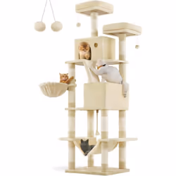 Description générale Offrez à vos chats un espace de jeu et de repos idéal avec cet arbre à chat de 206 cm de hauteur. Conçu  ...