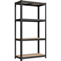 Étagère de Rangement à 4 Niveaux, 40 x 80 x 160 cm, Capacité 520 kg, Planches Réglables, Style Industriel, pour Cuisine, Salon, Noir
