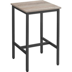 Songmics - vasagle Table Haute, Table de Bar Carrée, Cadre en Acier, 60 x 60 x 92 cm, Montage Facile, pour Cuisine, Salon, Style Industriel, Grège