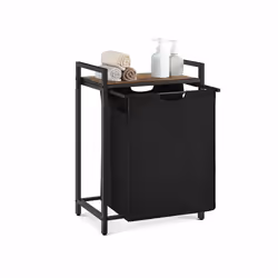 Songmics VASAGLE 65L, 65 L, Rectangulaire, Tissu, Panneaux MDF, Acier, Noir, Marron, 330 mm, 500 mm