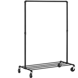 Songmics - Portant à Vêtements à Roulettes, Porte-manteaux, Penderie, Charge 90 kg, avec Tringle et Étagère de Rangement, Style Industriel, pour