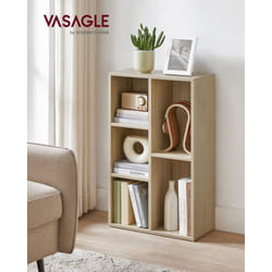 Songmics - vasagle Bibliothèque, Étagère à 5 Niveaux, Meuble de Rangement, pour Salon, Bureau, Chambre, Cloison Séparateur, 50 x 24 x 80 cm, Boisée